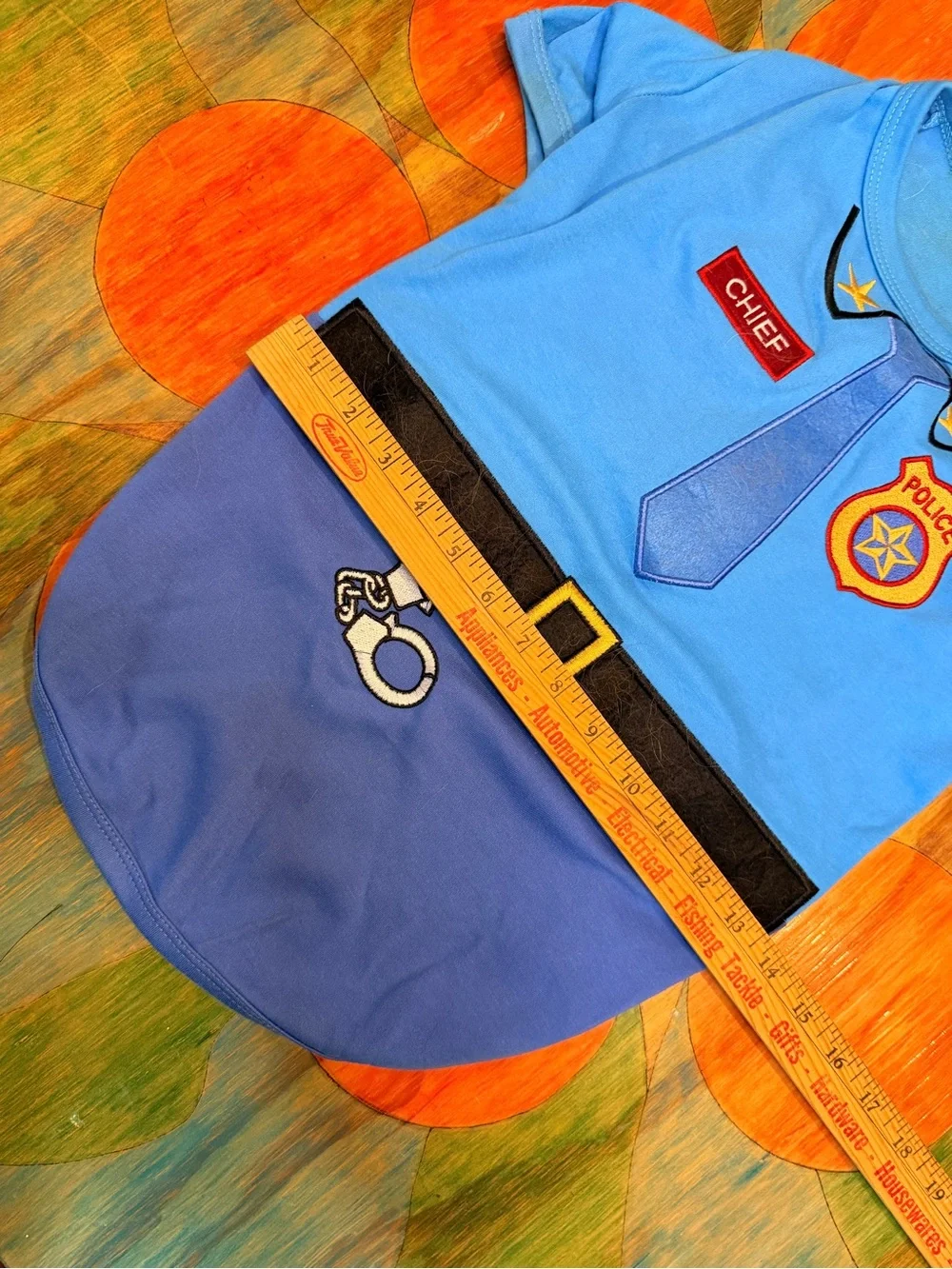 Parisian Pet Dog Costume Size 3XL Officer Woof Police Pet Halloween Blue Handcuf